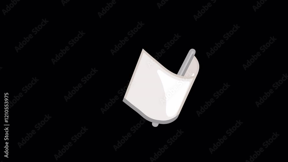 White flag emoji 4K animation. Transparent background. Animated ...