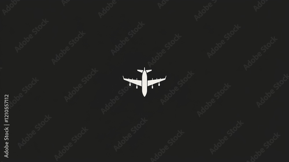 Airplane flying through a dark sky during nighttime as a symbol of travel and adventure Airplane flying through a dark sky during nighttime as a symbol of travel and adventure