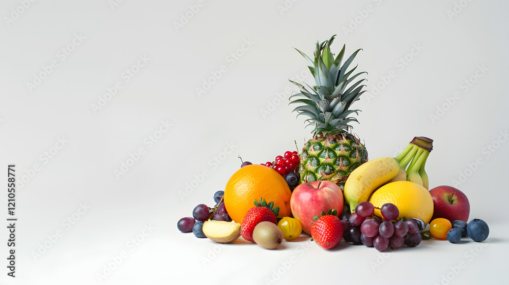 Fruit composition isolated on white background Fruit composition isolated on white background