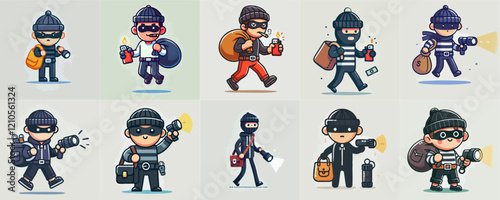 cartoon vector of a thief