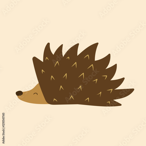 Cute hedgehog, flat vector illustration.
