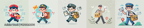 cartoon vector of a postman