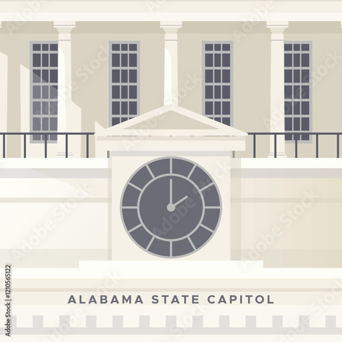 Alabama State Capitol - Montgomery, USA - Stock Illustration