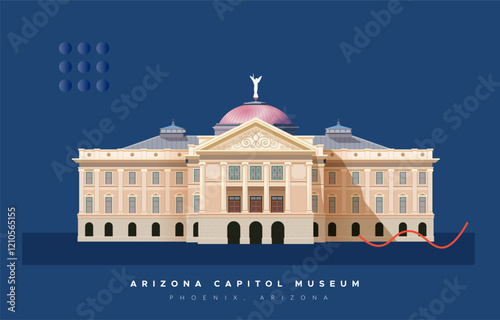 Arizona Capitol Museum - Phoenix  - Stock Illustration