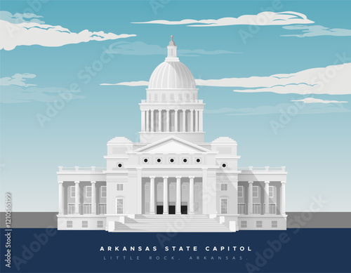 Arkansas State Capitol - Little Rock - Stock Illustration
