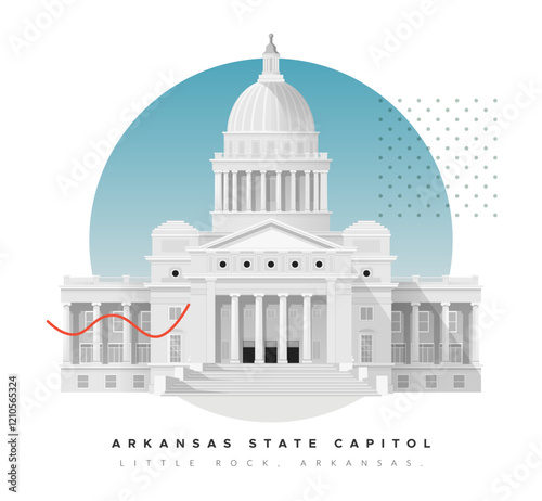 Arkansas State Capitol - Little Rock - Stock Illustration