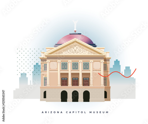 Arizona Capitol Museum - Phoenix  - Stock Illustration