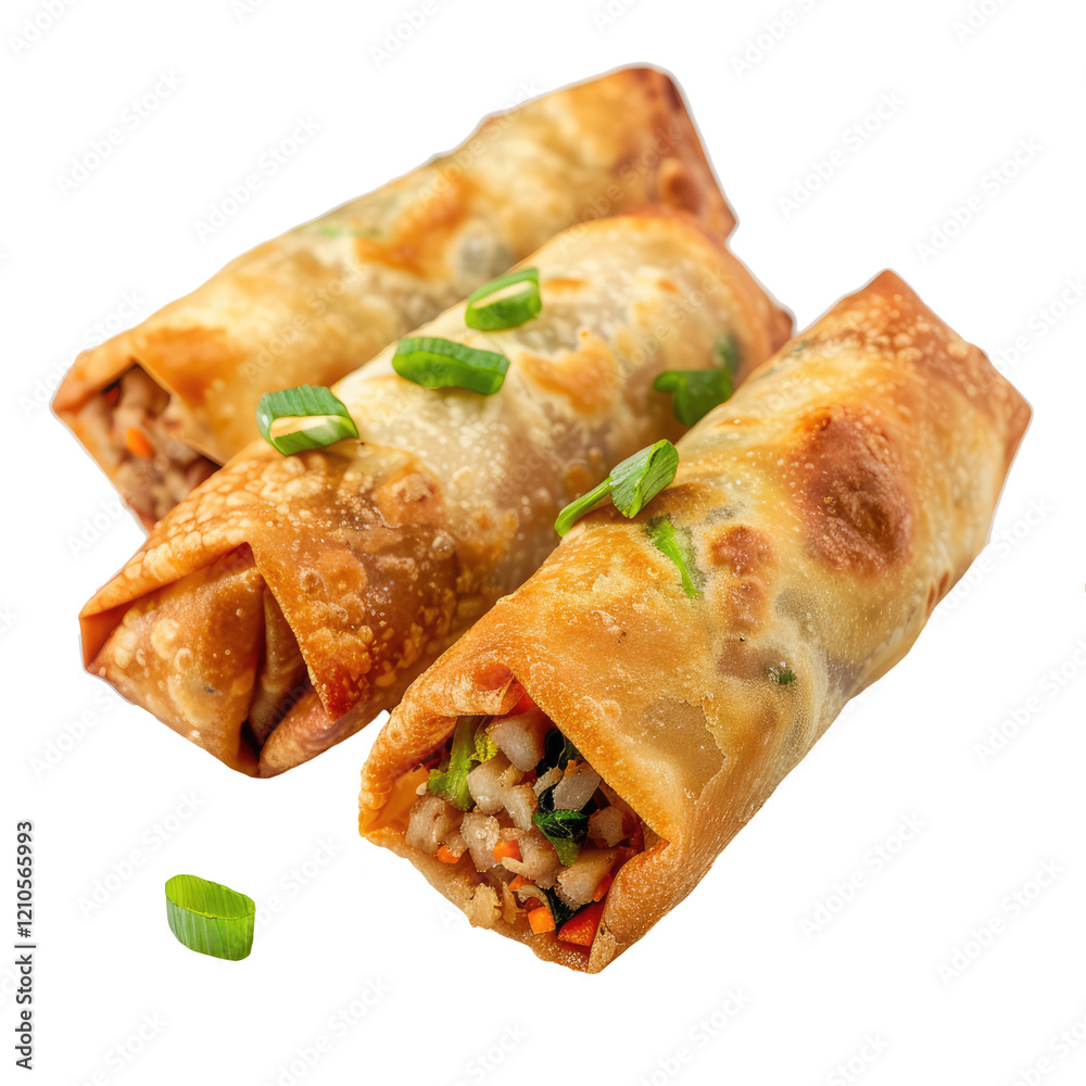 Egg roll isolated on white background
Egg roll isolated on white background