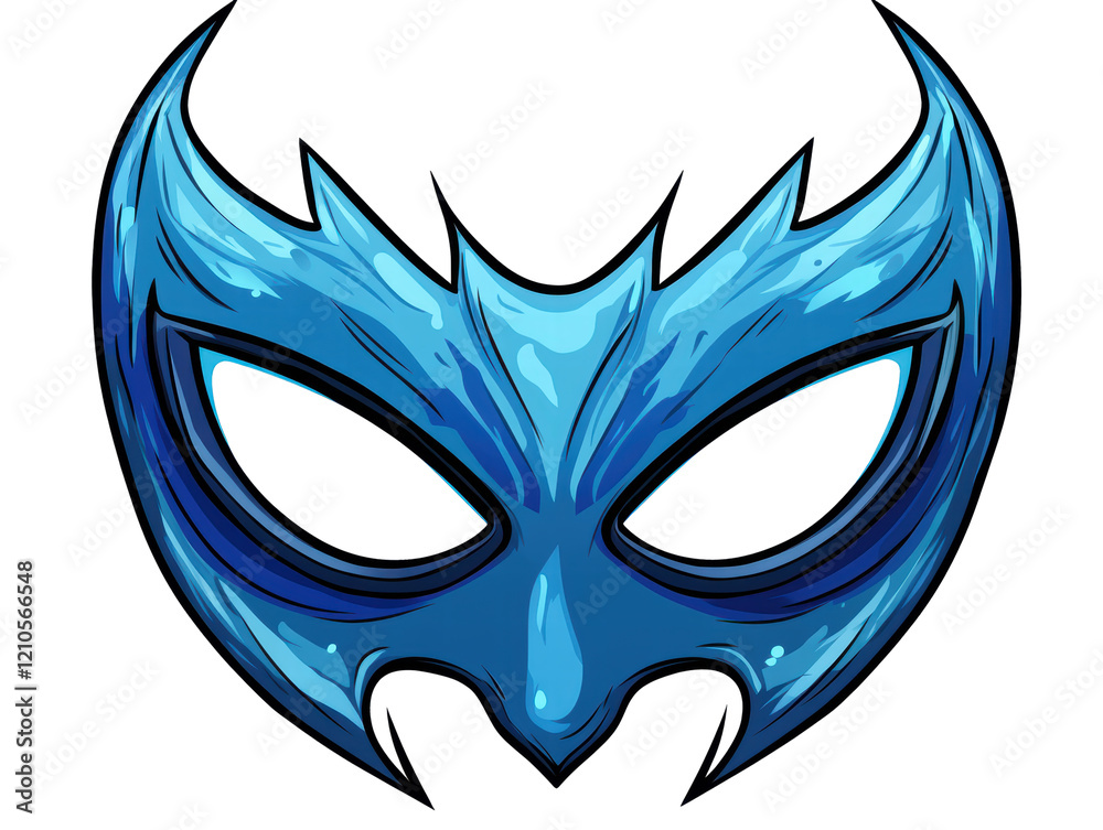 Isolated Blue Cartoon Mask with Sharp Edges Isolated Blue Cartoon Mask with Sharp Edges