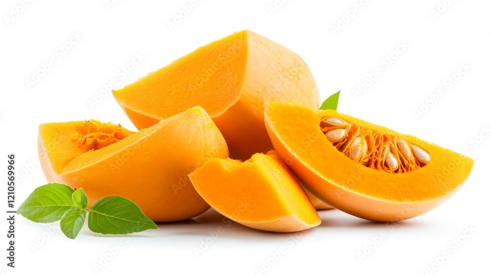 Butternut Squash on a White Background. Generative AI Butternut Squash on a White Background. Generative AI