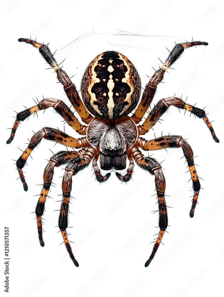 Ominous and Fearsome Arachnid Hanging Menacingly on a Spider Web Ominous and Fearsome Arachnid Hanging Menacingly on a Spider Web