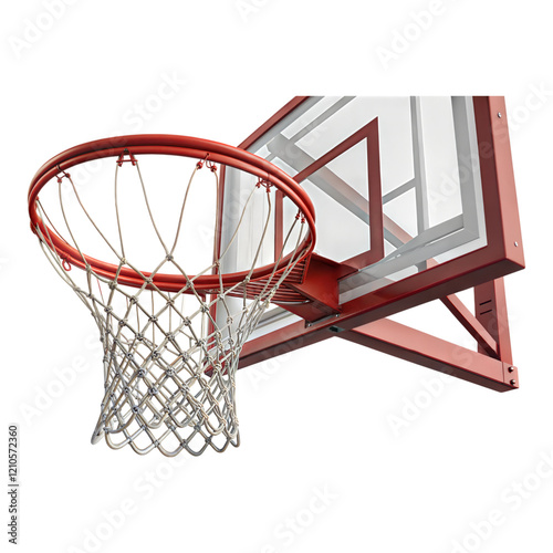 Action basketball hoop outdoor court isolated object urban environment close-up view, isolated on a white or transparent background