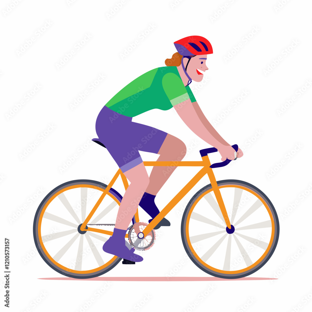 Obraz premium Boy Cycling Happily vector Design