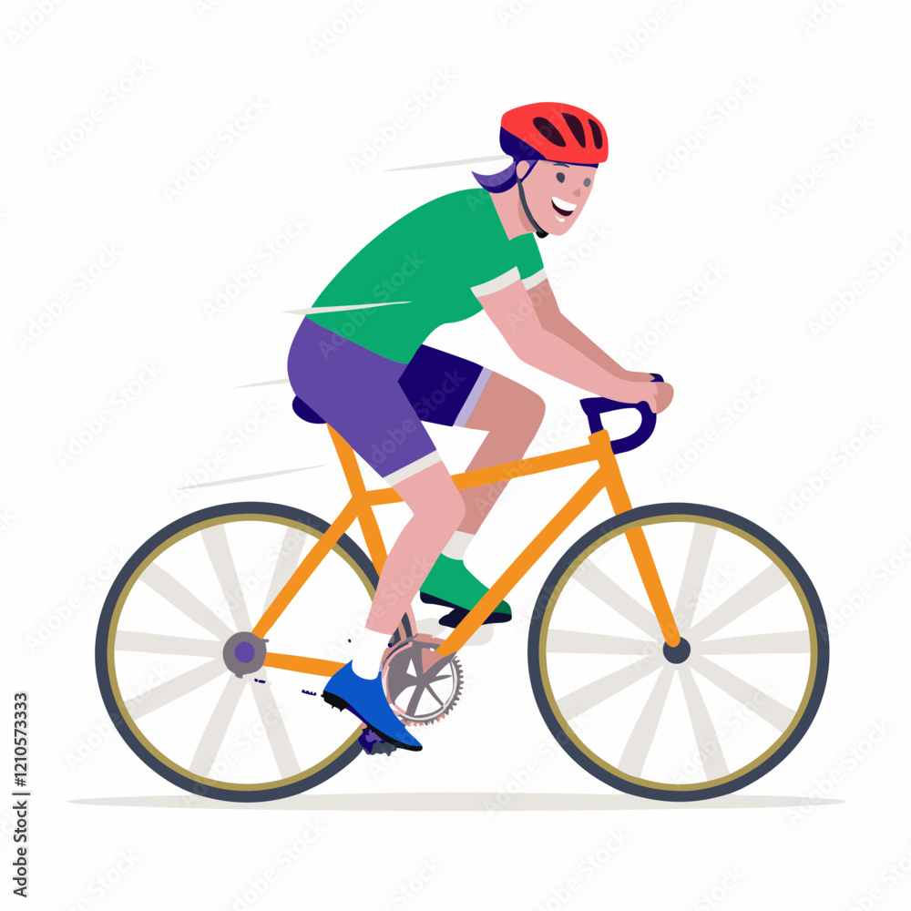Fototapeta premium Boy Cycling Happily vector Design