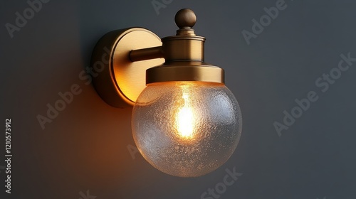 Elegant interior design featuring a glowing lamp and decorative flowers on a ...