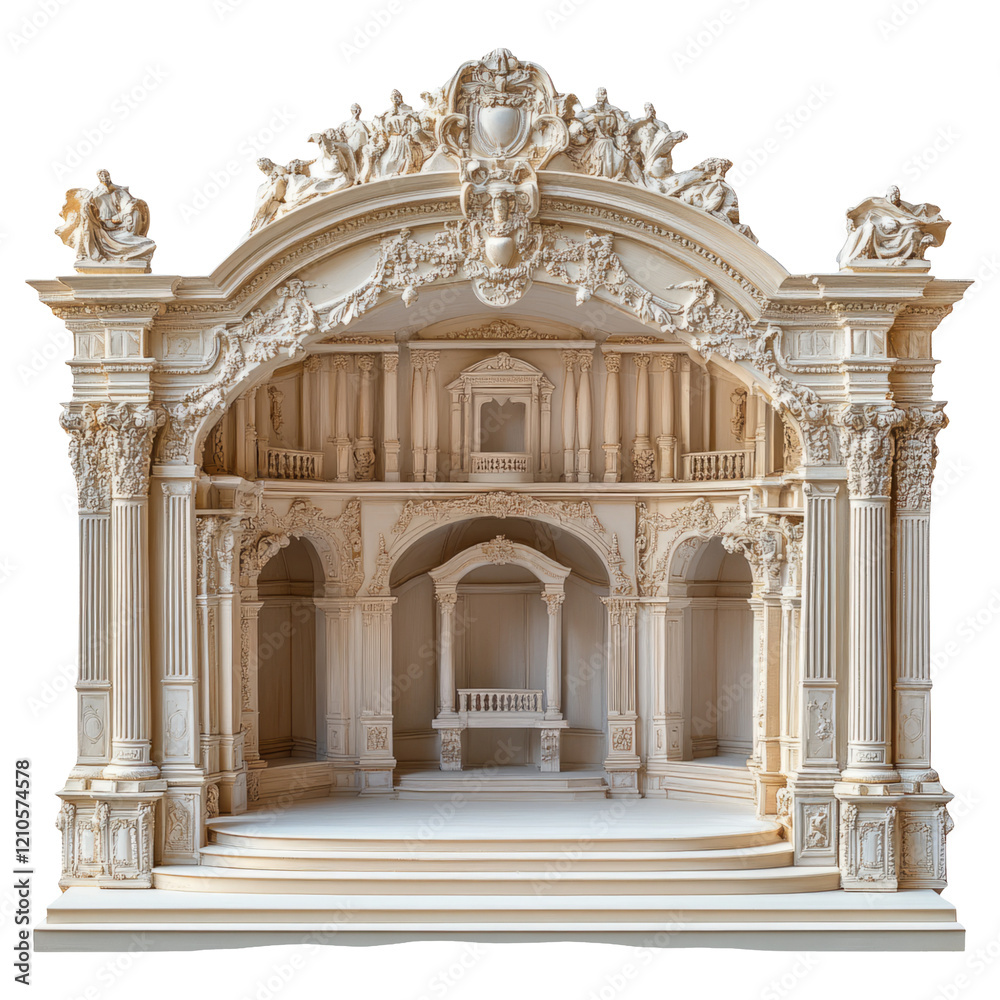 Obraz premium Intricate architectural model of a theater stage with ornate details