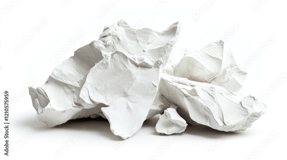 Isolated Gypsum Plaster Cast on White Background: A Fusion of Architecture and Industry Isolated Gypsum Plaster Cast on White Background: A Fusion of Architecture and Industry