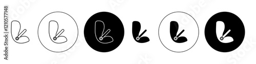 baby car seat icons set in black filled and stroke line style
