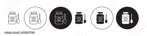 Baby Food icons set in black filled and stroke line style