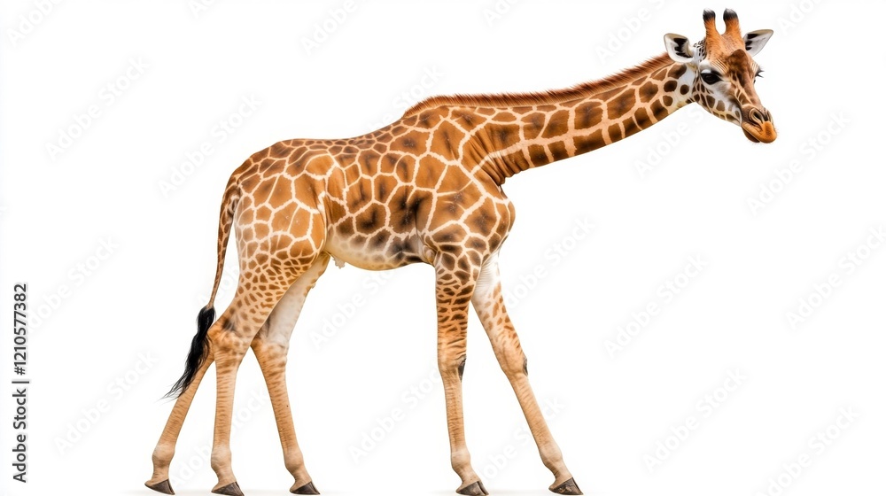 Naklejka premium Giraffe Isolated on White Background. Generative AI