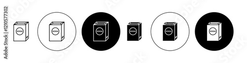 baking soda icons set in black filled and stroke line style