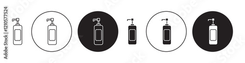 Body Soap icons set in black filled and stroke line style