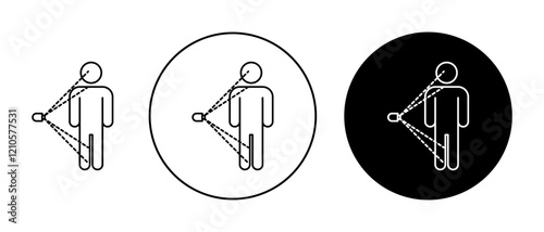 Body scan icons set in black filled and stroke line style