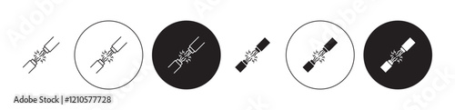Broken Wire icons set in black filled and stroke line style