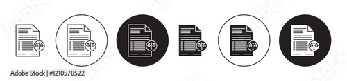 Court file icons set in black filled and stroke line style