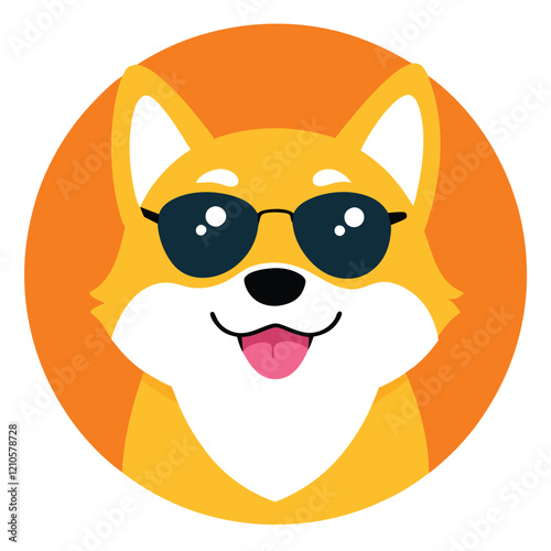 Funny shiba inu dog head vector art