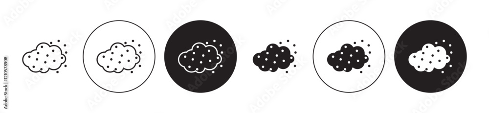 Dust icons set in black filled and stroke line style Dust icons set in black filled and stroke line style