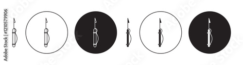 Harpoon icons set in black filled and stroke line style