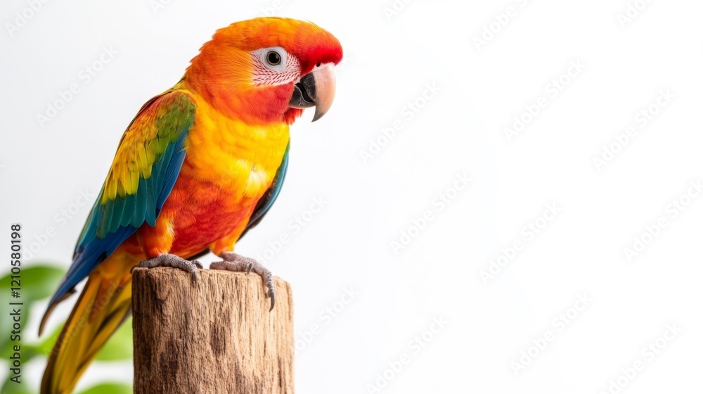 Tropical Parrot on White Background. Generative AI Tropical Parrot on White Background. Generative AI