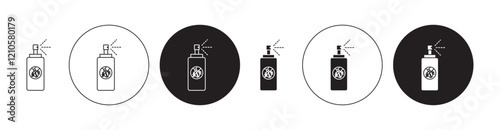 Insecticide icons set in black filled and stroke line style