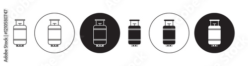 LPG icons set in black filled and stroke line style