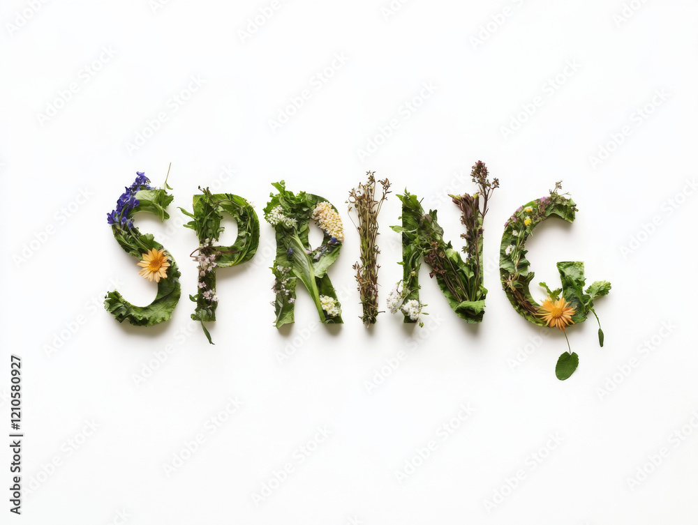 Vibrant spring letters made of flowers and greenery showcase nature's beauty with natural elements and colorful blooms Vibrant spring letters made of flowers and greenery showcase nature's beauty with natural elements and colorful blooms