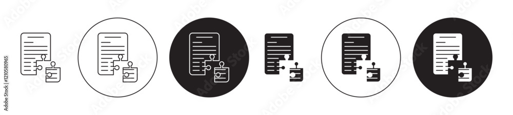 Missing data pattern icons set in black filled and stroke line style Missing data pattern icons set in black filled and stroke line style