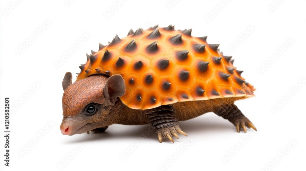 Obraz premium Armored Armadillo on White Background. Generative AI
