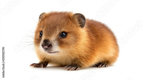 Wombat Isolated on White Background. Generative AI