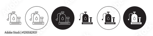 Sump Pump icons set in black filled and stroke line style