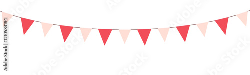 Valentines Day bunting flags. Vector illustration for valentines day, poster, greeting cards and wedding concept.