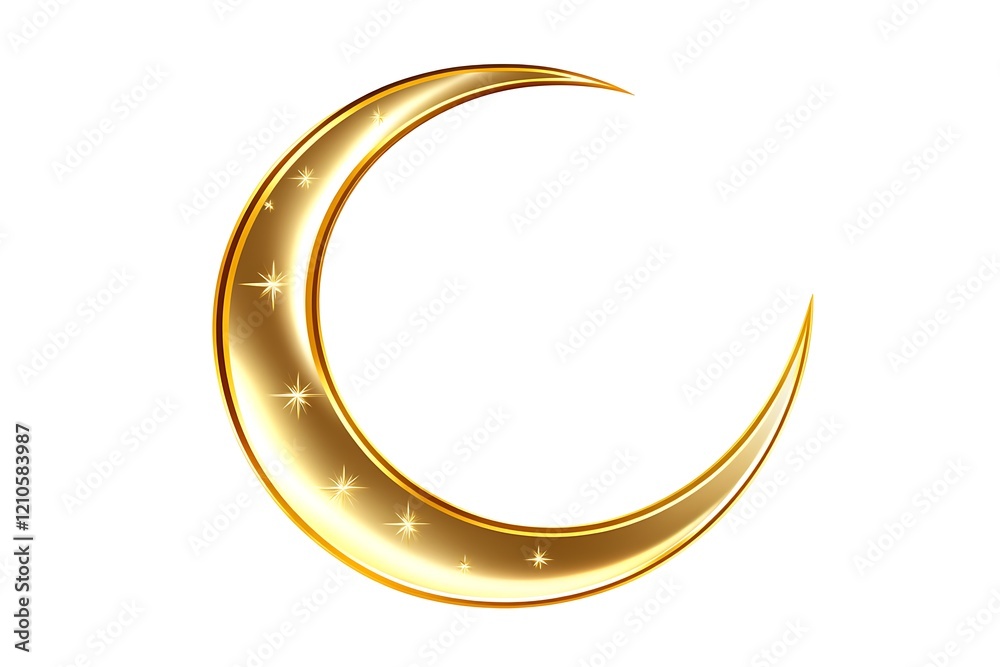 Golden Crescent Moon Symbolizing Elegance Golden Crescent Moon Symbolizing Elegance