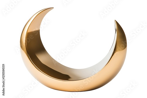 Polished Golden Crescent Moon with Captivating Shine photo