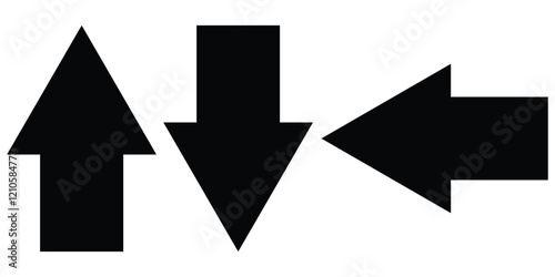 Red arrow icon. Straight long left vector arrow icon.