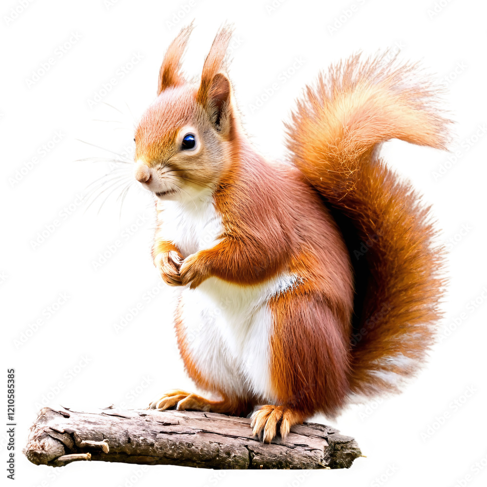 Red Squirrel with White Belly isolated on transparent background Red Squirrel with White Belly isolated on transparent background