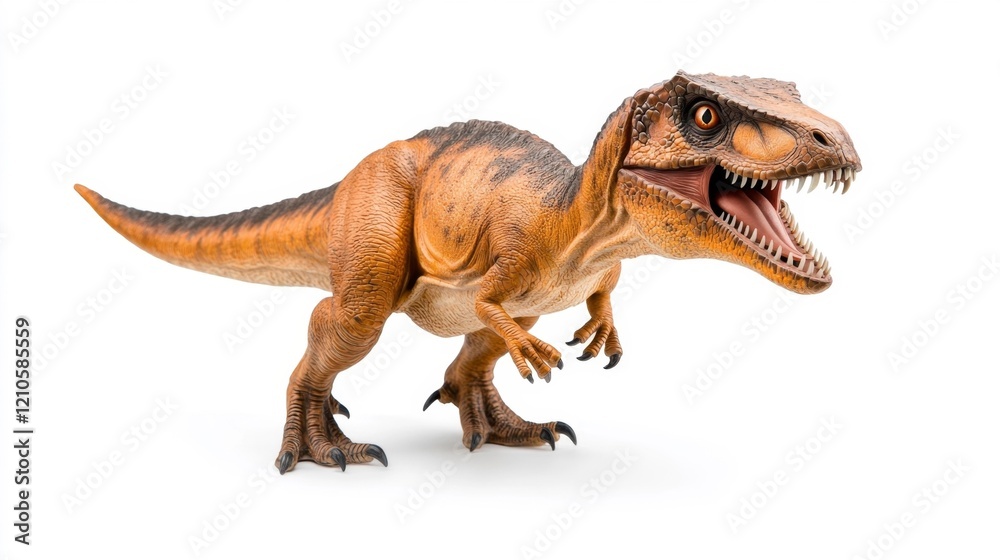 Obraz premium Dromaeosaurus Dinosaur Figurine on White Background. Generative AI