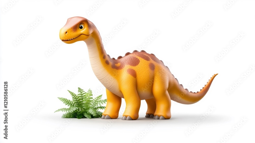 Shunosaurus Dinosaur on a White Background. Generative AI Shunosaurus Dinosaur on a White Background. Generative AI