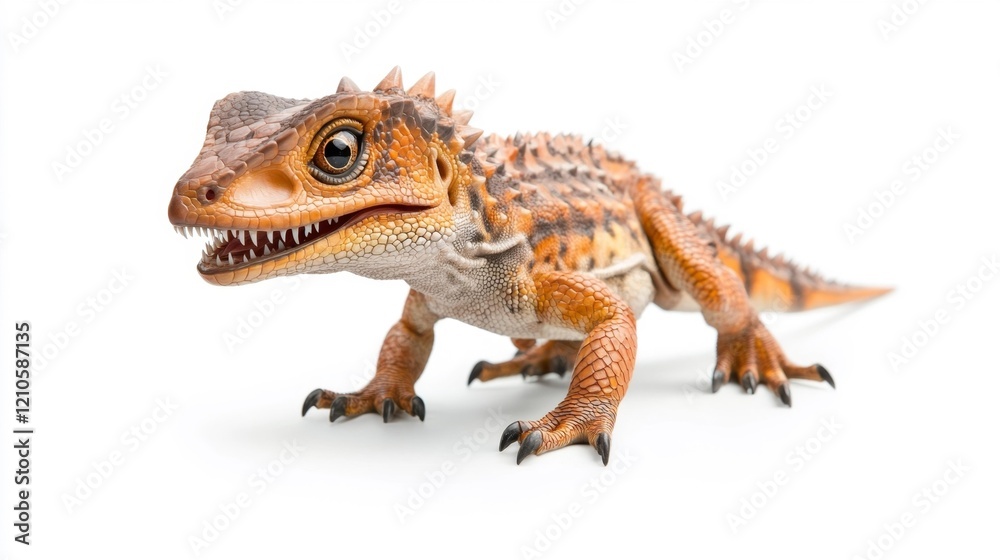 Hypsilophodon Dinosaur Model on White Background. Generative AI Hypsilophodon Dinosaur Model on White Background. Generative AI