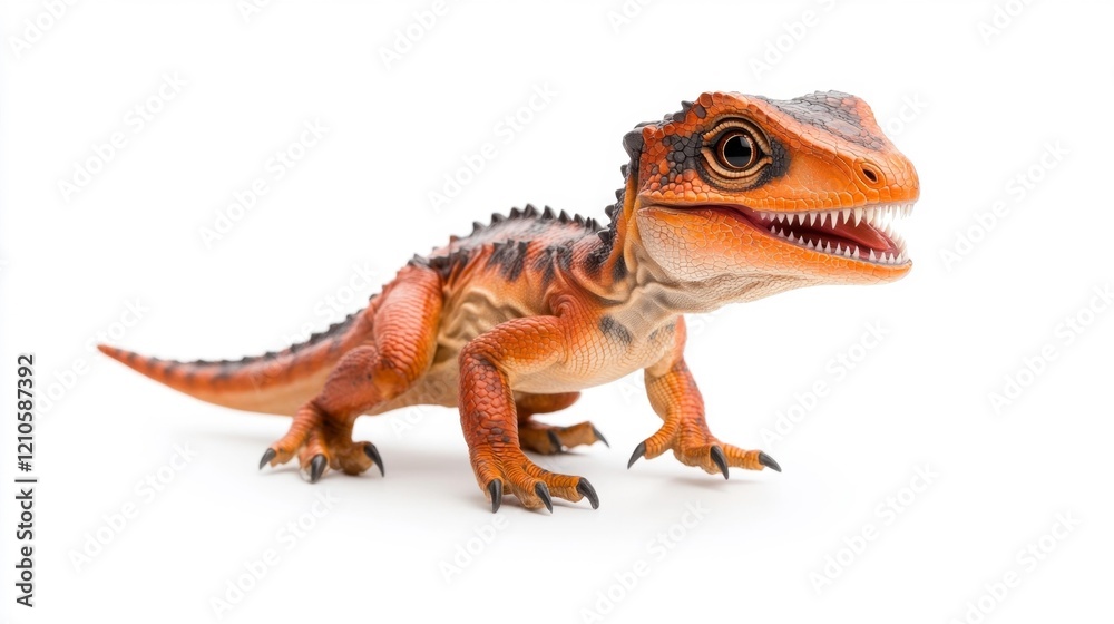 Obraz premium Hypsilophodon Dinosaur Toy on White Background. Generative AI