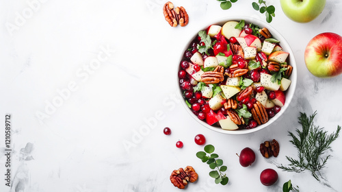 Wallpaper Mural copy space, stockphoto, Cranberry Apple Pecan Salad with Creamy Poppyseed Dressing, professional food photo, suitable for a coockery book Healthy food concept. Torontodigital.ca